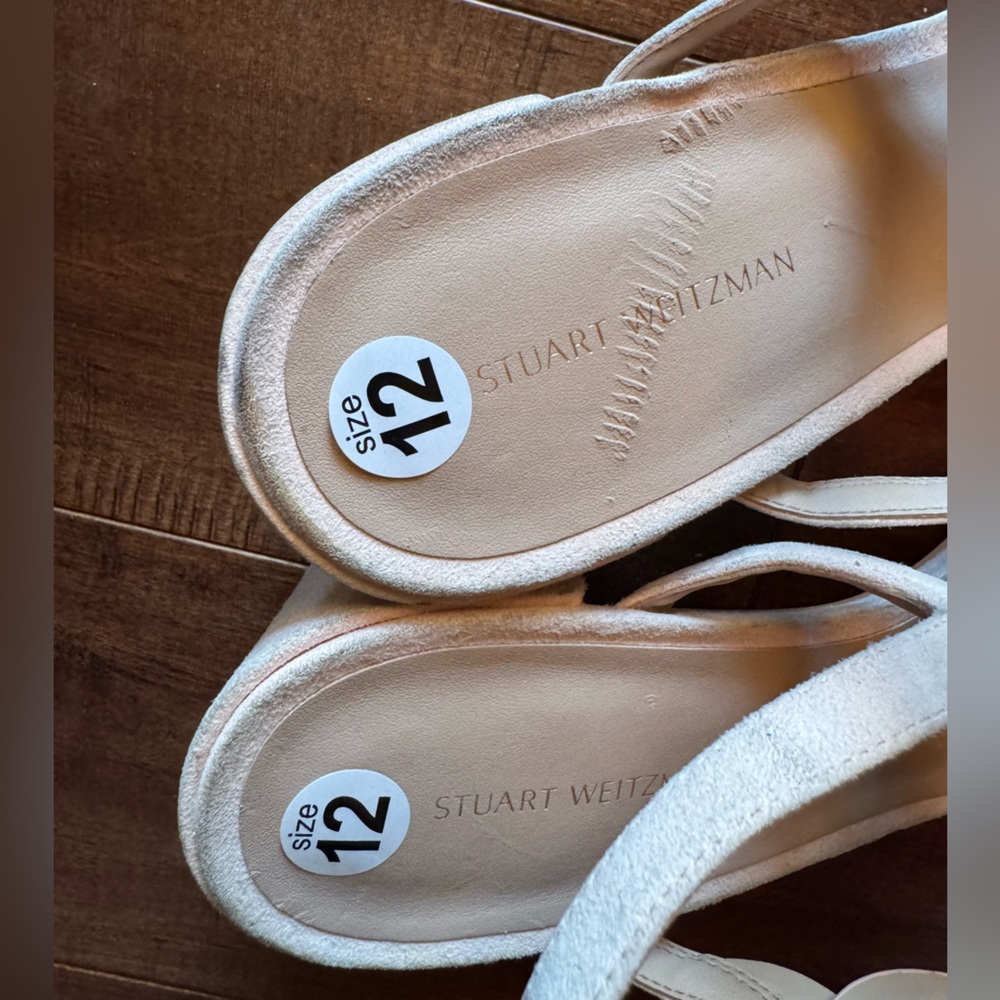 Stuart Weitzman Light Pink Suede Dancer Twistie Sandals  Heels sz 12 - Picture 6 of 10
